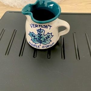 Vermont Maple Syrup Pottery Pitcher Great Bay Pottery 4” H w/ 3 7/8” Opening USA